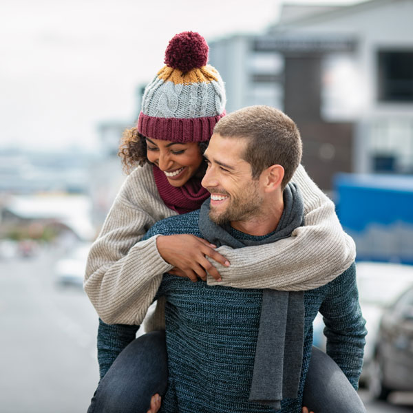couple smiling together